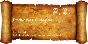 Podwinetz Merse névjegykártya